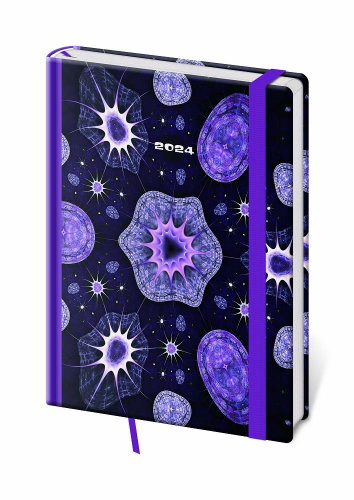 Helmet Daily Diary A5 - Vario - Violet with rubber band 2024 - Planner - Main image