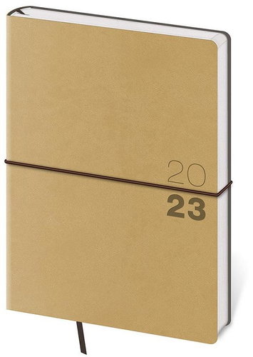 Helmet Weekly Diary A5 Flexio - light brown with rubber band 2024 - Planner - Main image