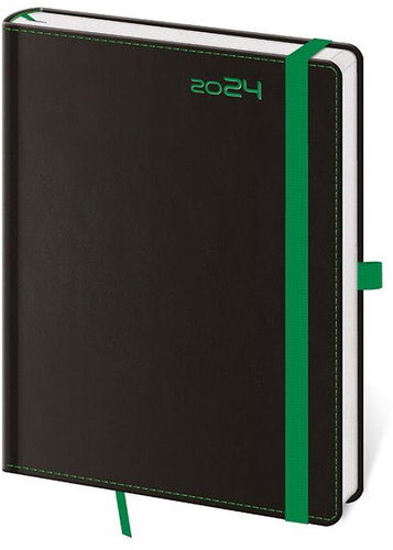 Helmet Weekly Diary B6 - Black Green with pen loop 2024 - Planner - Main image
