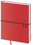 Helmet Weekly Diary B6 Flexio - red with rubber band 2024 - Planner