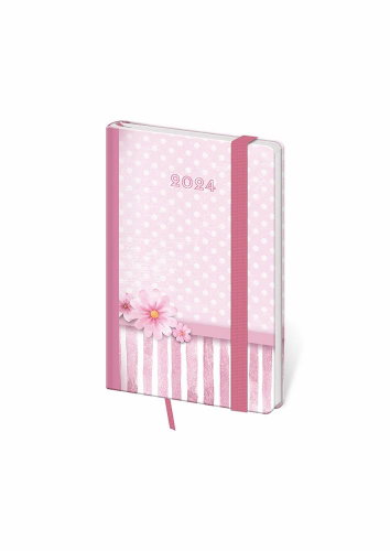 Helmet Weekly Pocket Diary - Vario - Pink with rubber band 2024 - Planner - Main image