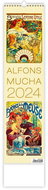 Helmet Wall calendar (12 x 48 cm) - Alfons Mucha 2024 - Wall Calendar