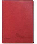 Baloušek Print Diary - David - vivella with embossing - A5 - red - Heart - 2024 - Planner