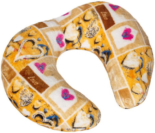 BELLATEX Travel pillow horseshoe Korall 24/238 approx. 30×35 hearts - Travel Pillow - Main image