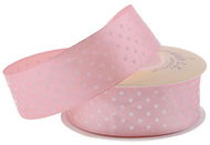 Vikpap Stuha saténová s puntíkem 25mm/25m sv.starorůžová - Ribbon