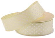 Vikpap Stuha saténová s puntíkem 25mm/25m sv. olivová - Ribbon