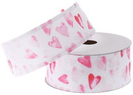 Vikpap Stuha saténová 4 cm/5 m - potisk srdíček - Ribbon