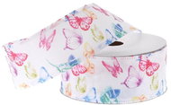Vikpap Stuha saténová 4 cm/5 m - potisk pastelových motýlů - Ribbon