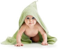 Children's Bath Towel Bellatex Terry towel with hood - 80 × 80 cm - light green - Dětská osuška