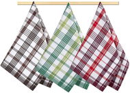 Dish Cloth Bellatex Set of 3 pieces - 50 × 70 cm - plaid - green, brown, red - Utěrka