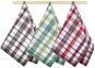 Bellatex Set of 3 pieces - 50 × 70 cm - plaid - green, brown, red - Dish Cloth