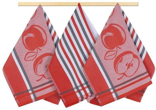Bellatex Set of 3 pieces - 50 × 70 cm - fruit - red-grey - Kitchen Towel - Main image