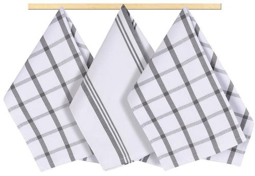 Bellatex Sada 3 kusů - 50 × 70 cm - káro šedé - Kuchyňské utěrky - Hlavní obrázek