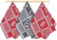 Bellatex Set of 3 pieces - 50 × 70 cm - red-grey patchwork - Kitchen Towel