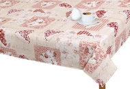 Bellatex Tablecloth EMA - 140 × 160 cm - patchwork heart pink - Tablecloth
