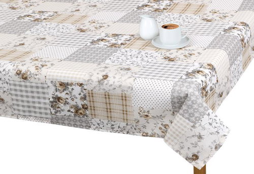 Bellatex Tablecloth EMA - 60 × 60 cm - beige-grey patchwork - Tablecloth - Main image