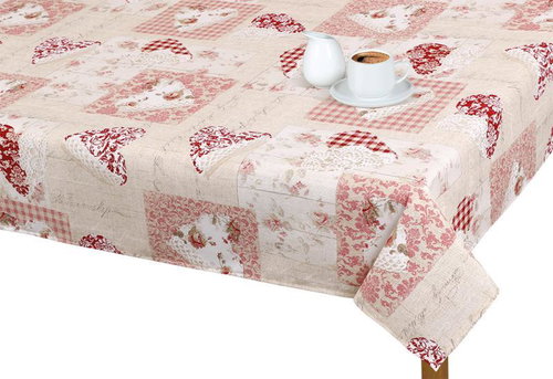 Bellatex Tablecloth EMA - 70 × 70 cm - patchwork heart pink - Tablecloth - Main image