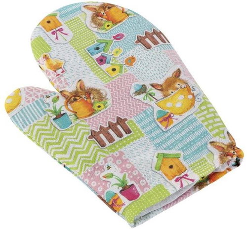 Bellatex Easter motif - 28 × 18 cm - caterpillars - Oven Mitt - Main image