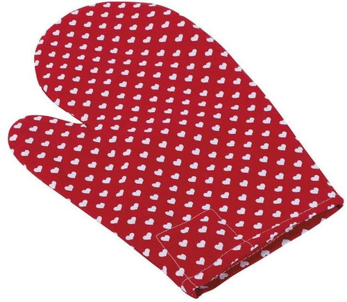 Bellatex 28 × 18 cm - red hearts - Oven Mitt - Main image