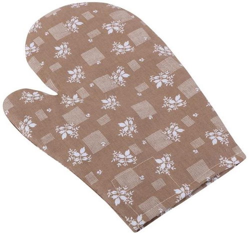 Bellatex 28 × 18 cm - brown flower - Oven Mitt - Main image