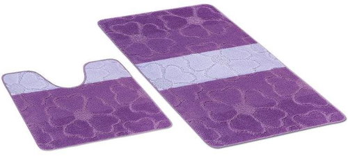 Bellatex SADA AVANGARD 60 × 100 + 60 × 50 cm - fialové květy - Bath Mat - Main image