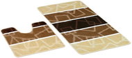 Bellatex SADA AVANGARD 60 × 100 + 60 × 50 cm - hnědé čtverce - Bath Mat