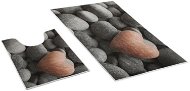 Fürdőszobai szőnyeg Bellatex 3D készlet 60 × 100, 50 × 60 cm WC - sötét kövek - Koupelnová předložka
