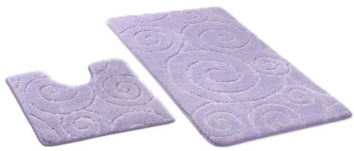 Bellatex ULTRA sada 60 × 100, 60 × 50 cm - fialové kroužky - Bath Mat - Main image