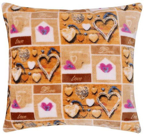 Bellatex Povláček MIKRO vzorovaný - 40 × 40 cm - srdce - Pillow - Main image
