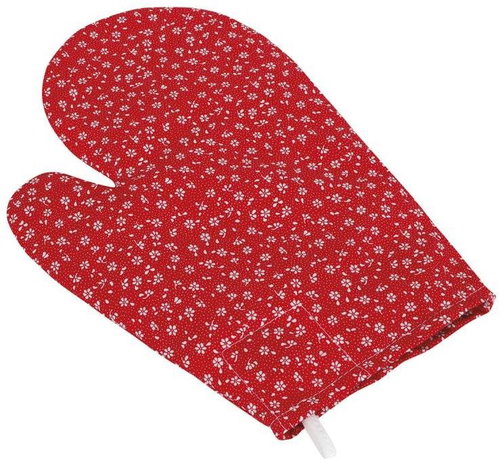 Bellatex 28 × 18 cm - red flower - Oven Mitt - Main image