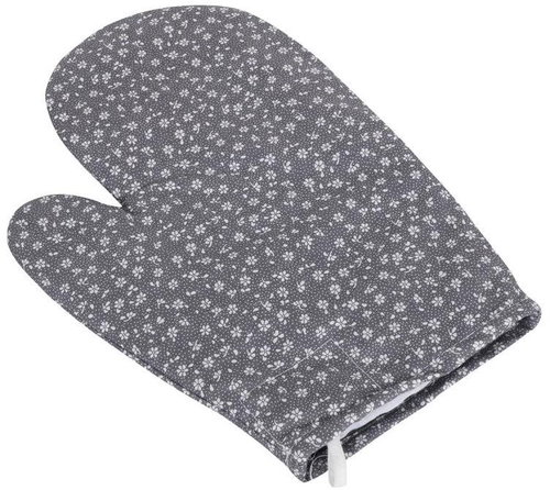Bellatex 28 × 18 cm - grey flower - Oven Mitt - Main image