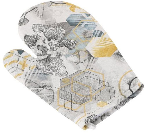 Bellatex 28 × 18 cm - triangles grey - Oven Mitt - Main image