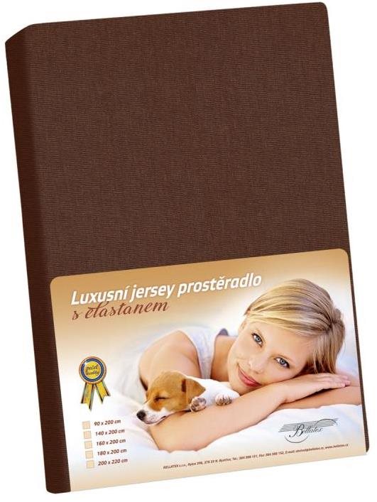 Bellatex Jersey lepedő elasztánnal, 120×200 cm, sötétbarna