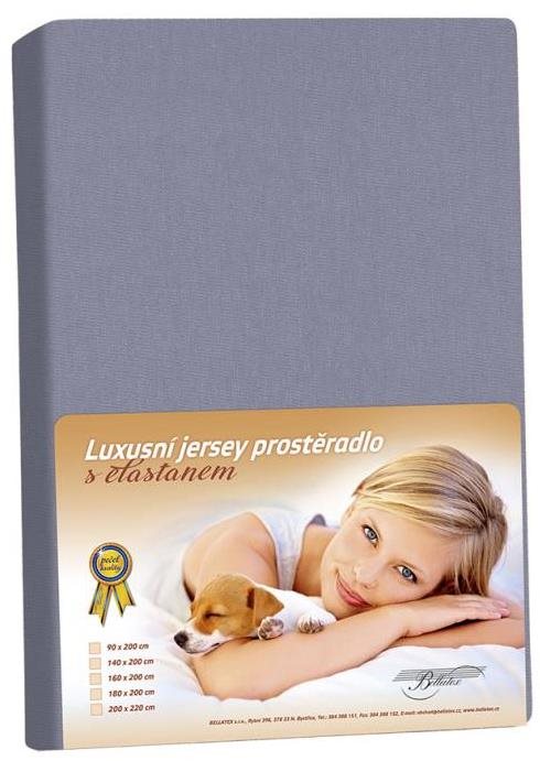 Bellatex Jersey lepedő elasztánnal, 160×200 cm, sötétszürke