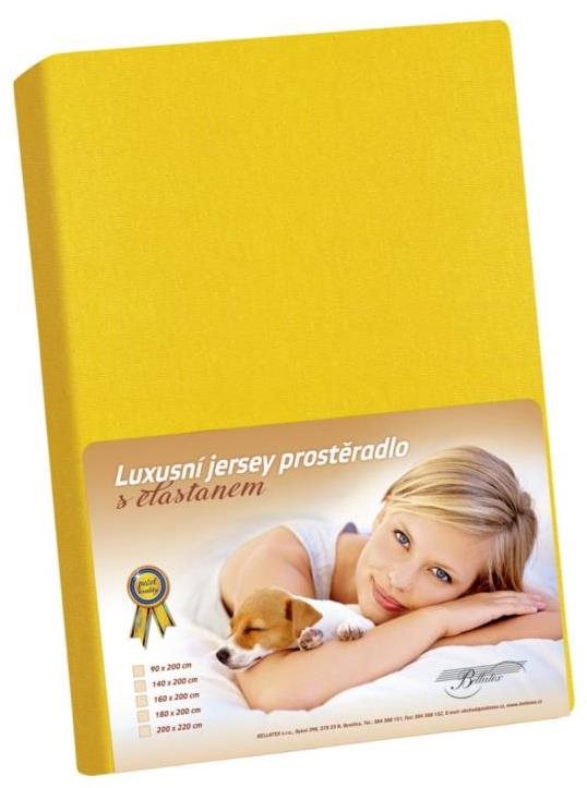 Bellatex Jersey lepedő elasztánnal, 200×220 cm, élénksárga