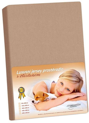 Bellatex Jersey with elastane - 90 × 200 cm - coffee - Bedsheet - Main image