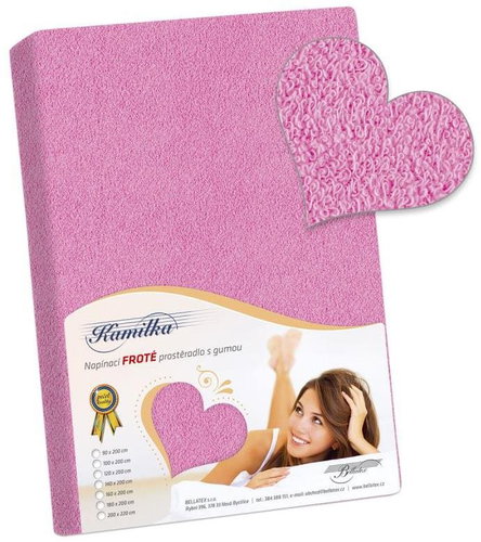 Bellatex Terry - 180 × 200 cm - pink - Bedsheet - Main image