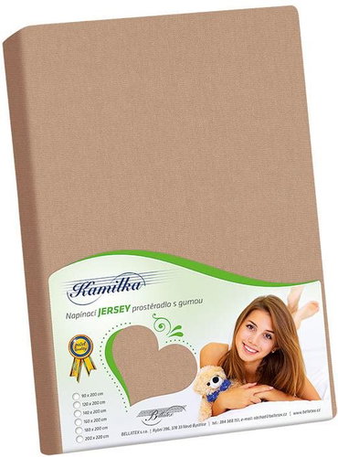 Bellatex Jersey - 100 × 200 cm - coffee - Bedsheet - Main image