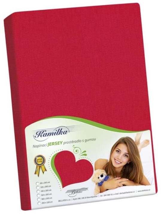 Bellatex Jersey lepedő, 120×200 cm, piros