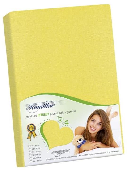 Bellatex Jersey lepedő, 140×200 cm, sárga