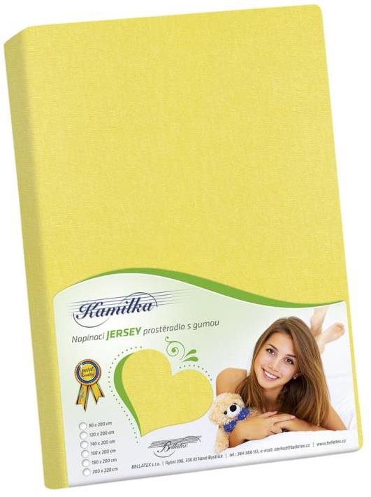 Bellatex Jersey lepedő, 180×200 cm, sárga