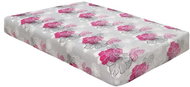 Bellatex Microflannel patterned - 90 × 200 cm - grey-pink flower - Bedsheet
