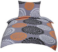 Bellatex Bavlněný satén - 140 × 200, 70 × 90 cm - šedooranžová fantazie - Bed Linen