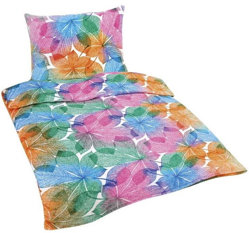 Bellatex Mikroflanel - 140 × 200, 70 × 90 cm - duhové listy - Bed Linen - Main image