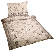 Bellatex Krepové - 140 × 200, 70 × 90 cm - Hnědá mašle - Bed Linen