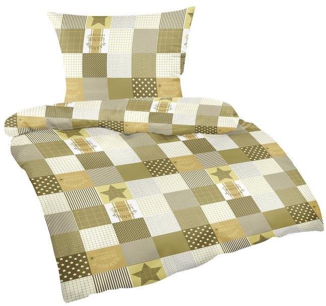 Bellatex krepp - 140×200, 70×90 cm - patchwork, barna