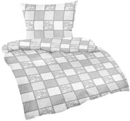 Bellatex Krepové - 140 × 200, 70 × 90 cm - patchwork světle šedý - Bed Linen