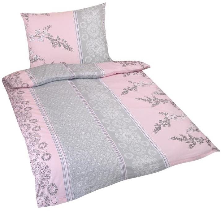 Bellatex pamut - 140×200, 70×90 cm - rózsaszínes szürke bokor
