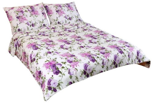 Bellatex Krepové na dvoudeku - 1x 200 × 220, 2ks 70 × 90 cm - lila růže - Bed Linen - Main image
