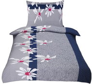 Bellatex Krepové - 140 × 200, 70 × 90 cm - kopretina na šedé - Bed Linen